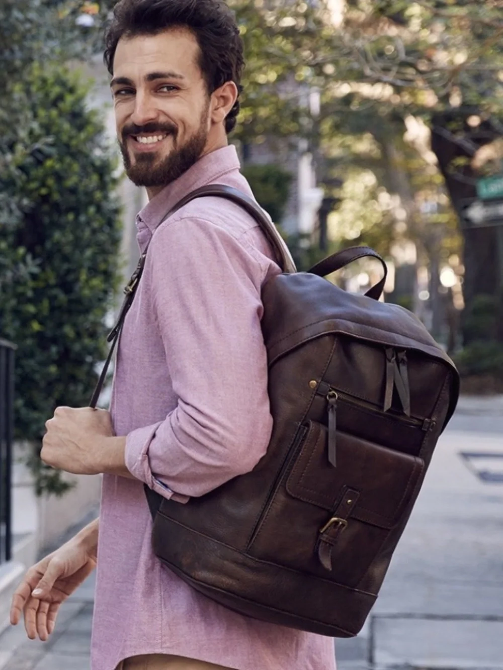 Patricia Nash Men’s Tuscan Leather Vintage Backpack Like New